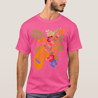 Hawaii Floral Uke Ukulele - Blume Aloha Ukulele T-Shirt