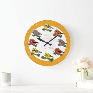 Hawaii Forest Birds Große Wanduhr