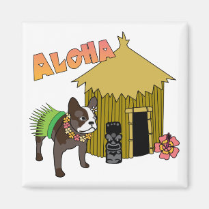 Hawaii Französischer Bulldog Tiki Hula Magnete