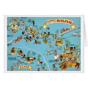 Hawaii Funny Vintag Map