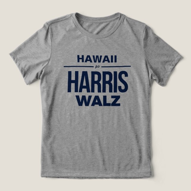 Hawaii für Harris Walz Tri-Blend Shirt (Design Vorderseite)