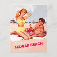 Hawaii, glückliches Surfpaar, Vintage-Reise