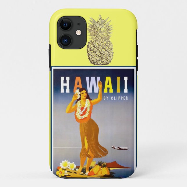 Hawaii-Goldananas Hula Tänzer Case-Mate iPhone Hülle (Rückseite)