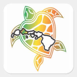 Hawaii Green Sea Turtle Quadratischer Aufkleber