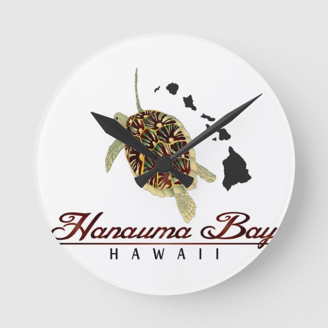 Hawaii Green Sea Turtle Runde Wanduhr (Vorderseite)