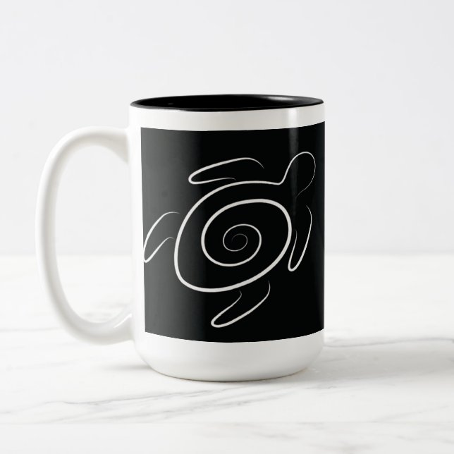 Hawaii Green Sea Turtle Zweifarbige Tasse (Links)