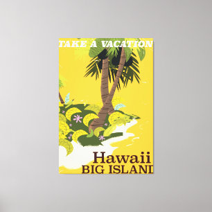 Hawaii große Insel Vintage-Urlaub Leinwanddruck