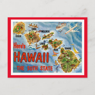 Hawaii-Grüße von US-Staaten Postkarte