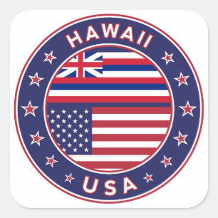 Hawaii, Hawaii, USA sticker, Quadratischer Aufkleber