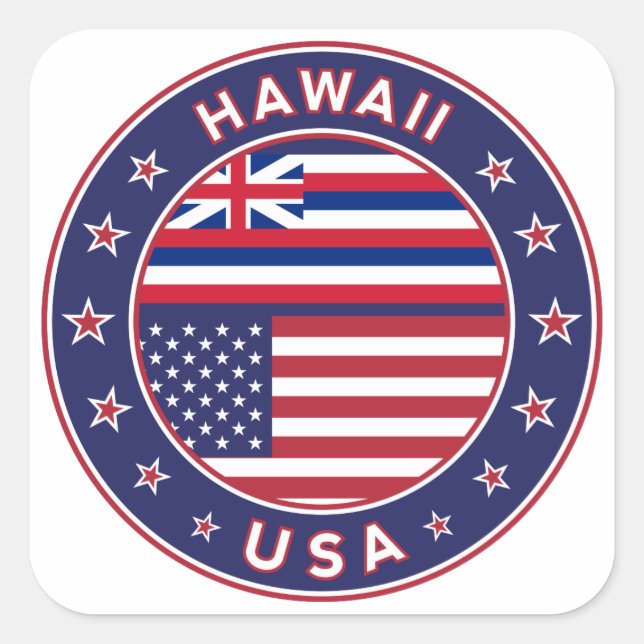 Hawaii, Hawaii, USA sticker, Quadratischer Aufkleber (Vorderseite)