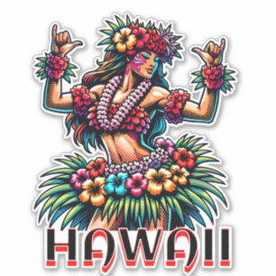 Hawaii   Hawaiian Hula Dancer Aufkleber