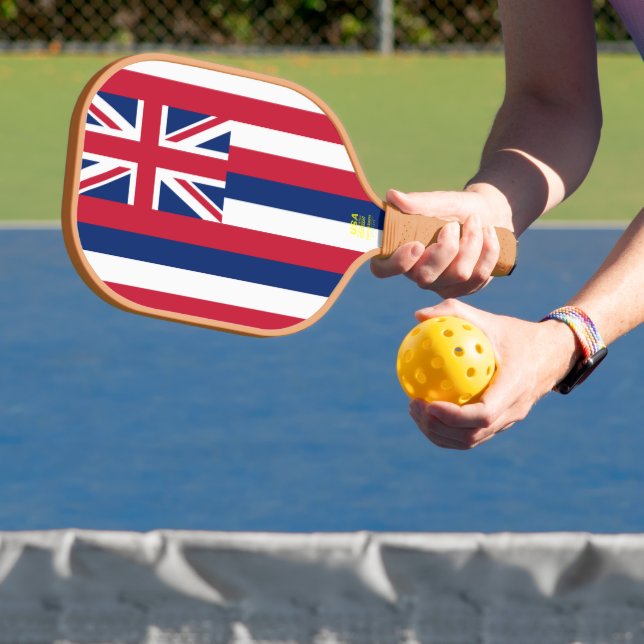 Hawaii-Hawaiianische Flagge Pickleball Schläger (InSitu)