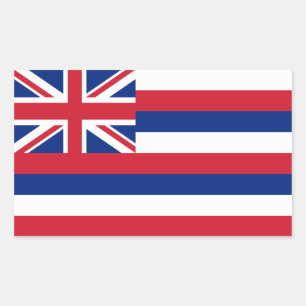 Hawaii/Hawaiianische Staatsflagge, Vereinigte Staa Rechteckiger Aufkleber