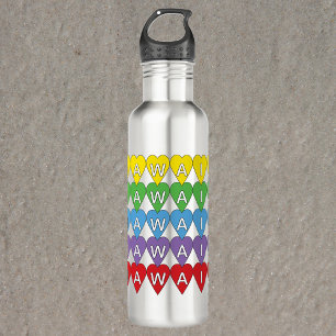 Hawaii Heart Pattern Rainbow Edelstahlflasche