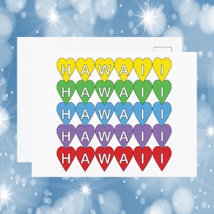 Hawaii Hearts Colorful Postkarte