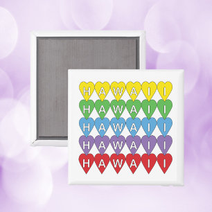 Hawaii Hearts Rainbow Magnet