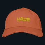 HAWAII hellgrün auf orangefarbenem Stil Bestickte Baseballkappe<br><div class="desc">HAWAII Light Green auf Orange bestickte Vintage Stilwolle bedrückt Hut. Das ist ein wunderbares Geschenk für alle, die Hawaii Liebe haben! Wenn Sie Ihren persönlichen Text bevorzugen, wählen Sie einfach den Knopf "Diese Vorlage personalisieren", um Ihre Auswahl an benutzerdefiniertem Text einzugeben. Die Stickerei kann auch an andere Farbeinstellungen angepasst werden,...</div>