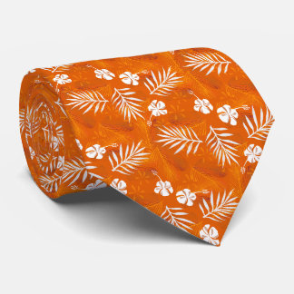 Hawaii Hibiskus Blume Tropical Palm Leaf Krawatte