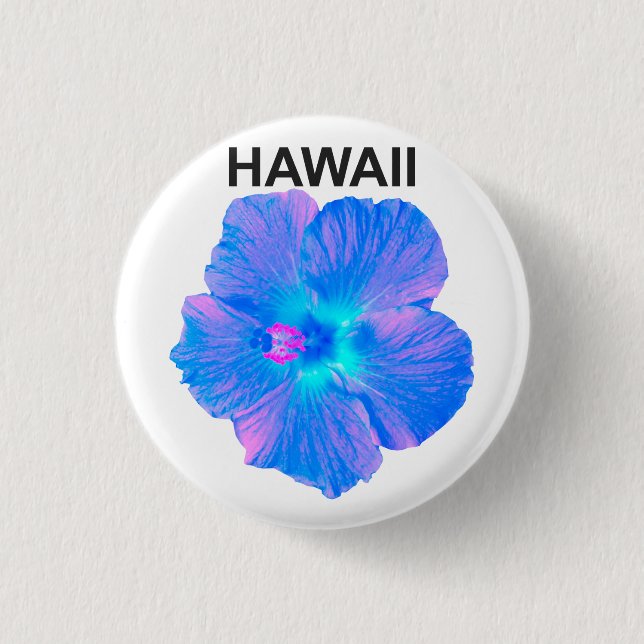 Hawaii-Hibiskus Button (Vorderseite)