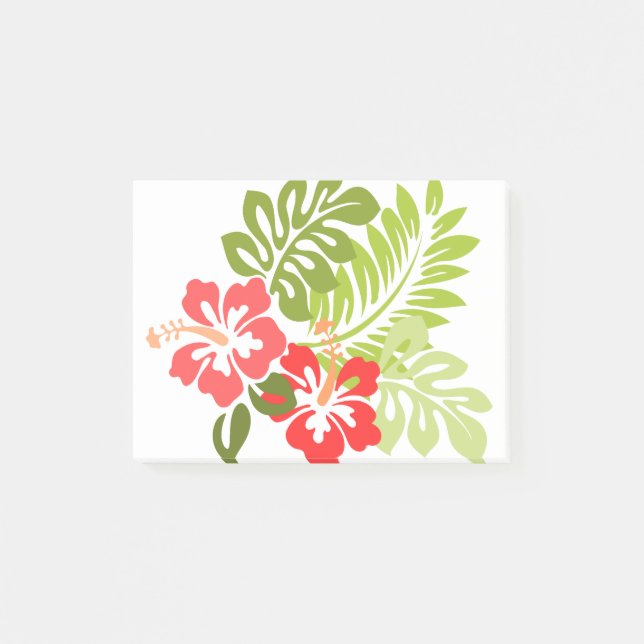 Hawaii Hibiskus Flora Blume Blüten Post-it Klebezettel (Vorderseite)