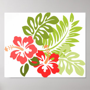 Hawaii Hibiskus Flora Blume Blüten Poster