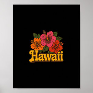 Hawaii-Hibiskus-Illustration Hawaiian Urlaub 1 Poster