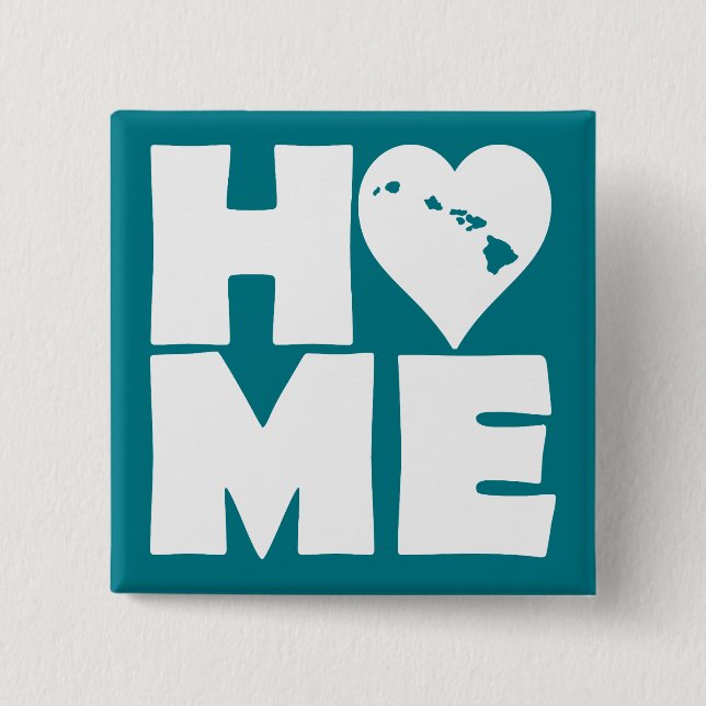 Hawaii Home Heart State Button Badge Pin (Vorderseite)
