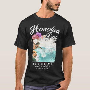 Hawaii Honolua Bay Maui Vintage Hawaiian Surfing T-Shirt