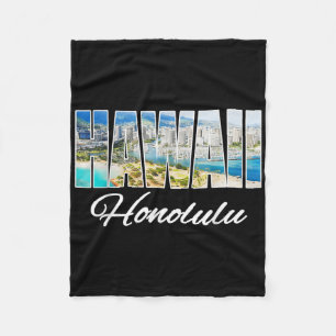 Hawaii Honolulu T-Shirt Beach Hawaiian Island Fleecedecke