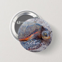 Hawaii Honu Sea Turtle Foto Relax Script Bold Button