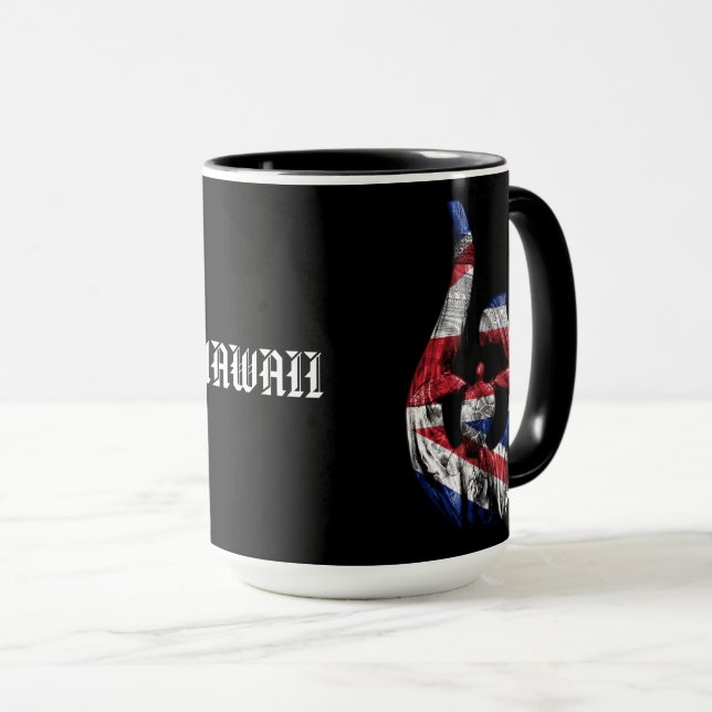 Hawaii Honu Tribal Hook HIFlag Tasse (VorderseiteRechts)