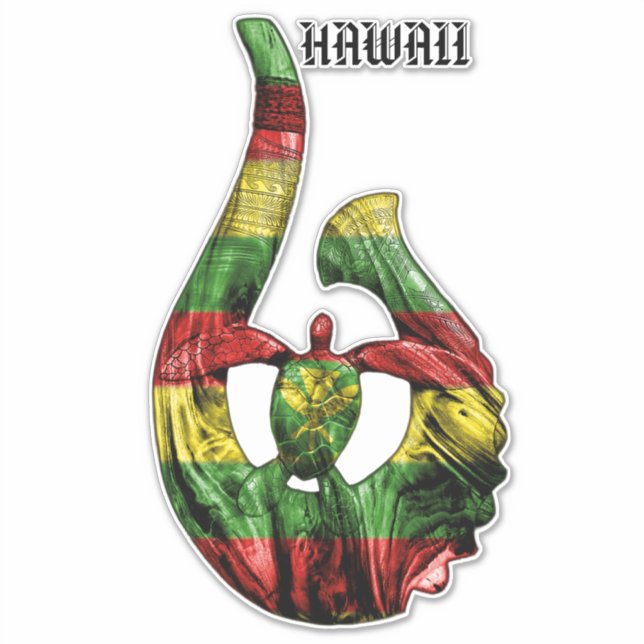 Hawaii Honu Tribal Hook Kanaka Maoli Aufkleber (Vorderseite)