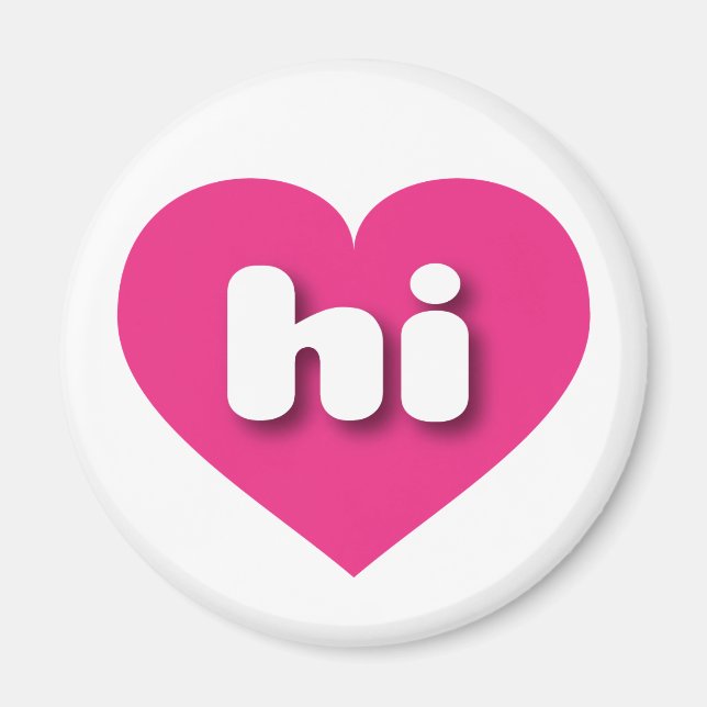 Hawaii Hot Pink heart - I Liebe hi Magnet (Vorne)
