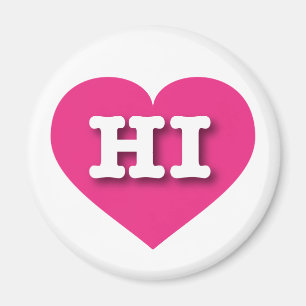 Hawaii Hot Pink Heart - I Liebe HI Magnet