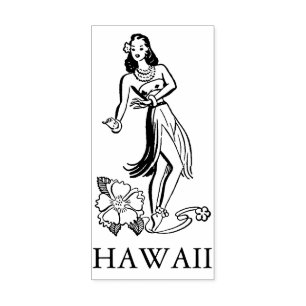 HAWAII HULA DANCER REISE Gummi Briefmarke Gummistempel