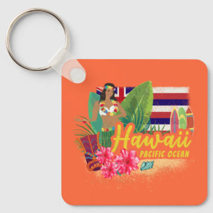 Hawaii Hula Dancer Retro Pacific Vintag Souvenir Schlüsselanhänger