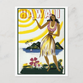 Hawaii, Hula Girl, Insel, Vintage Postkarte