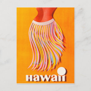 Hawaii, hula girl, Vintage Reise Postkarte