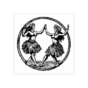 Hawaii Hula Girls Rubber Briefmarke Gummistempel