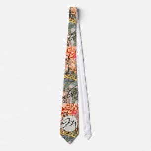 Hawaii Hula Reise Blumen Vintage Krawatte