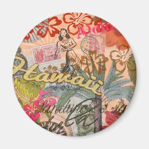 Hawaii Hula Reise Blumen Vintage Magnet