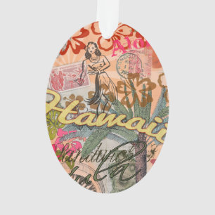 Hawaii Hula Reise Blumen Vintage Ornament