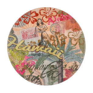 Hawaii Hula Reise Blumen Vintage Schneidebrett
