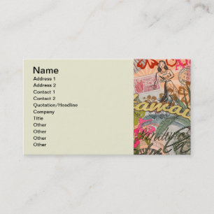 Hawaii Hula Reise Blumen Vintage Visitenkarte