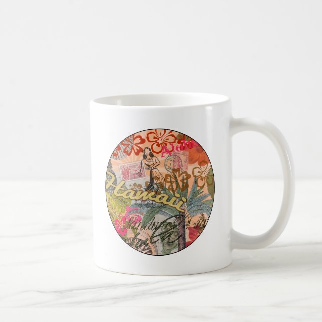 Hawaii Hula Travel Blume Vintag Tasse (Rechts)