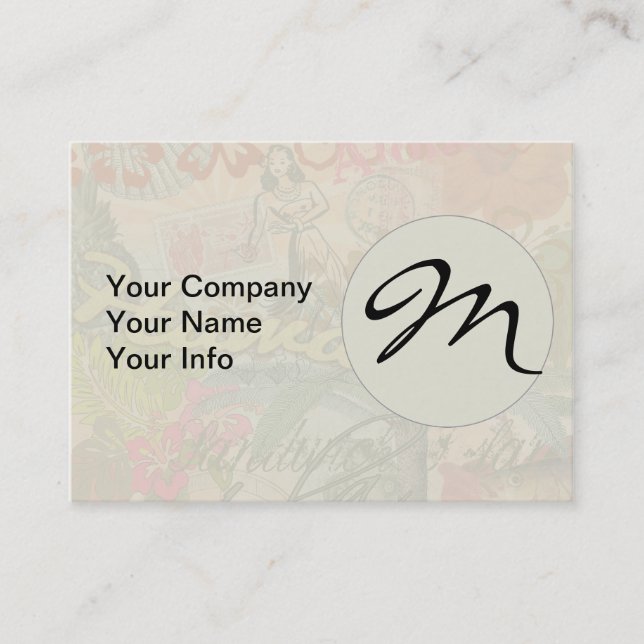 Hawaii Hula Travel Blume Vintag Visitenkarte (Vorderseite)