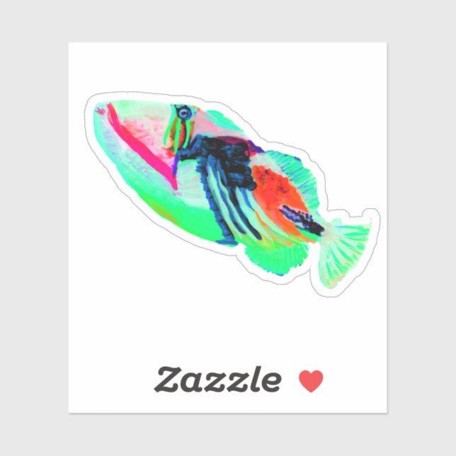 Hawaii Humu Humu Fisch unter dem Meeresaufkleber Aufkleber (Blatt)