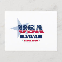 Hawaii in roter, weißer und blauer Postkarte