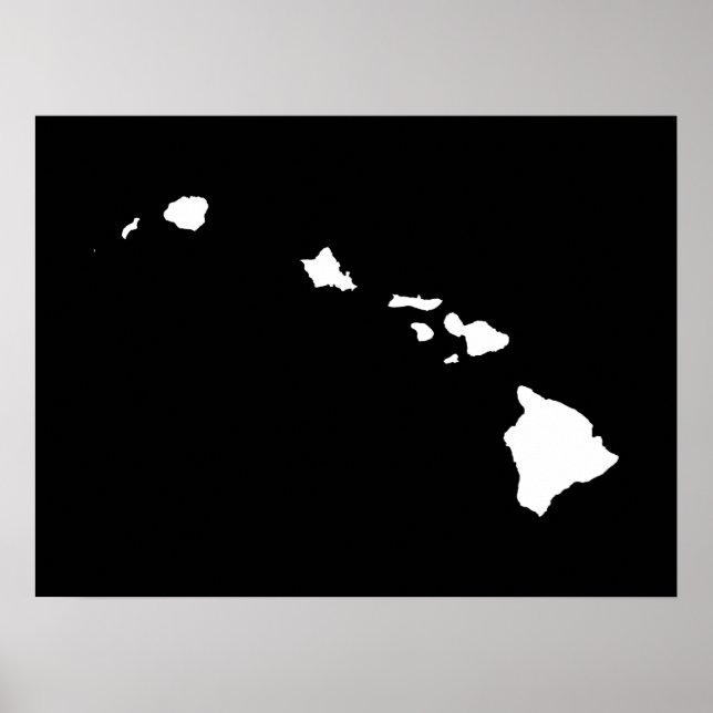 Hawaii in Weiß und Schwarz Poster (Vorne)