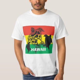 Hawaii-Insel-Reggae-Schildkröte-Flagge T-Shirt